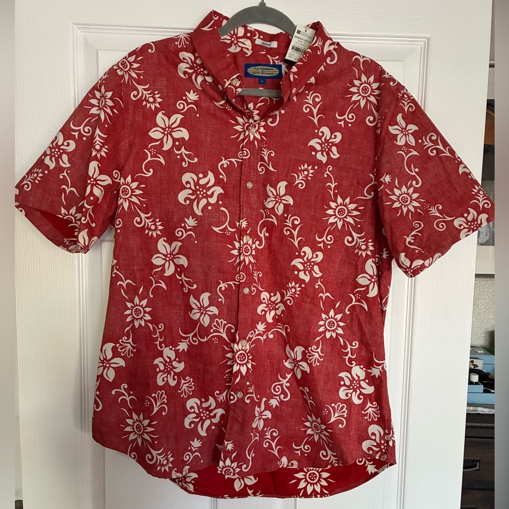 New with tags- Reyn Spooner Men’s Sum Pareau Hawaiian Shirt size L tailored fit